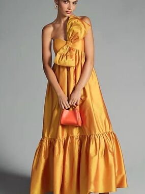 Anthropologie Atsu Golden Bow Dress